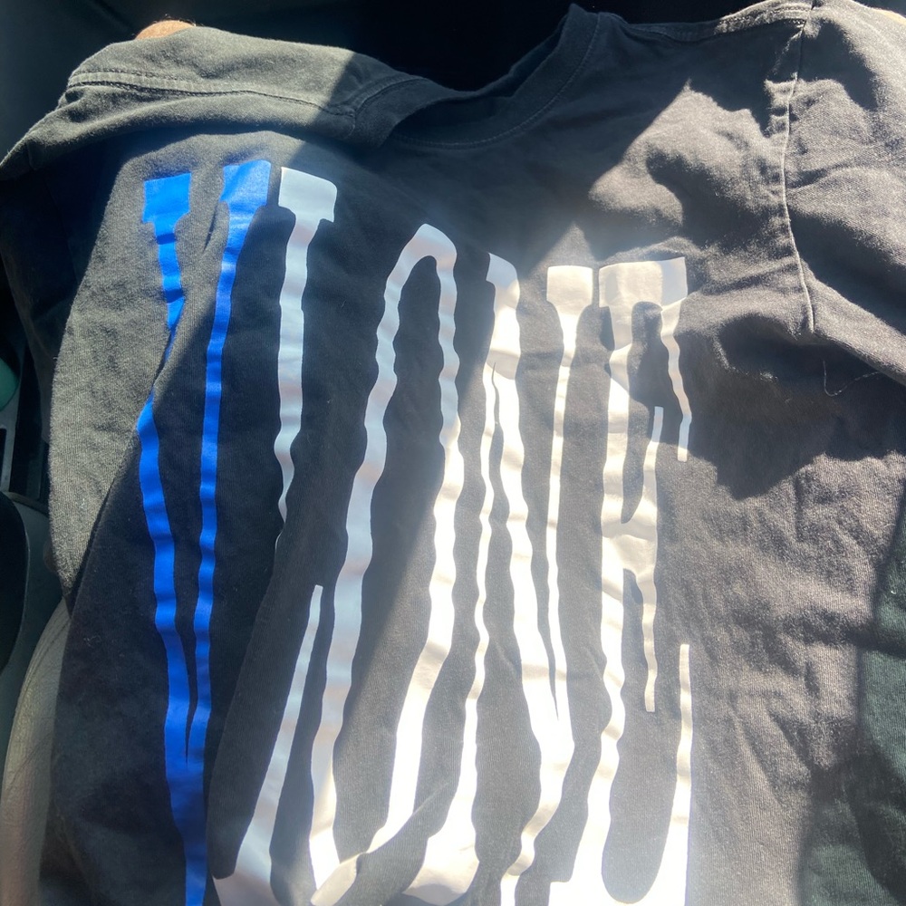 VLONE Black and Blue Casual Button Down Shirt